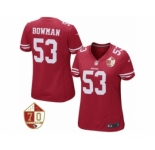 Women's San Francisco 49ers #53 NaVorro Bowman Nike Scarlet 70th Anniversary Patch Game Jersey