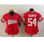 Women's San Francisco 49ers #54 Fred Warner Red Mexico Cool Base Stitched Baseball Jersey