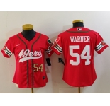 Women's San Francisco 49ers #54 Fred Warner Red Mexico Cool Base Stitched Baseball Jerseys