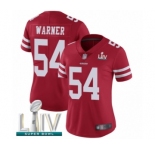Women's San Francisco 49ers #54 Fred Warner Red Team Color Vapor Untouchable Limited Player Super Bowl LIV Bound Football Jersey