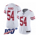 Women's San Francisco 49ers #54 Fred Warner White Vapor Untouchable Limited Player 100th Season Football Jersey