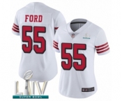 Women's San Francisco 49ers #55 Dee Ford Limited White Rush Vapor Untouchable Super Bowl LIV Bound Football Jersey
