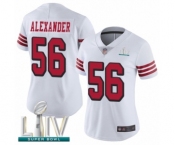 Women's San Francisco 49ers #56 Kwon Alexander Limited White Rush Vapor Untouchable Super Bowl LIV Bound Football Jersey