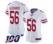 Women's San Francisco 49ers #56 Kwon Alexander White Vapor Untouchable Limited Player 100th Season Football Jersey