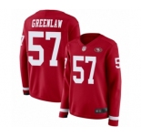 Women's San Francisco 49ers #57 Dre Greenlaw Limited Red Therma Long Sleeve Football Jersey