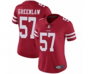 Women's San Francisco 49ers #57 Dre Greenlaw Red Team Color Vapor Untouchable Limited Player Football Jersey