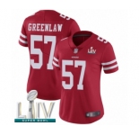 Women's San Francisco 49ers #57 Dre Greenlaw Red Team Color Vapor Untouchable Limited Player Super Bowl LIV Bound Football Jersey