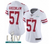 Women's San Francisco 49ers #57 Dre Greenlaw White Vapor Untouchable Limited Player Super Bowl LIV Bound Football Jersey