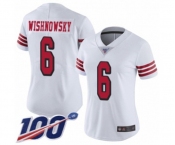 Women's San Francisco 49ers #6 Mitch Wishnowsky Limited White Rush Vapor Untouchable 100th Season Football Jersey