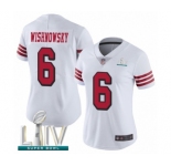 Women's San Francisco 49ers #6 Mitch Wishnowsky Limited White Rush Vapor Untouchable Super Bowl LIV Bound Football Jersey