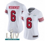 Women's San Francisco 49ers #6 Mitch Wishnowsky Limited White Rush Vapor Untouchable Super Bowl LIV Bound Football Jersey