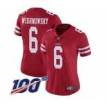 Women's San Francisco 49ers #6 Mitch Wishnowsky Red Team Color Vapor Untouchable Limited Player 100th Season Football Jersey