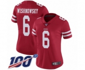Women's San Francisco 49ers #6 Mitch Wishnowsky Red Team Color Vapor Untouchable Limited Player 100th Season Football Jersey