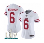 Women's San Francisco 49ers #6 Mitch Wishnowsky White Vapor Untouchable Limited Player Super Bowl LIV Bound Football Jersey