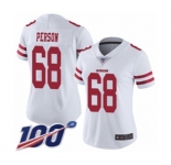 Women's San Francisco 49ers #68 Mike Person White Vapor Untouchable Limited Player 100th Season Football Jersey