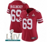 Women's San Francisco 49ers #69 Mike McGlinchey Red Team Color Vapor Untouchable Limited Player Super Bowl LIV Bound Football Jersey