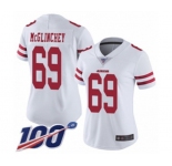 Women's San Francisco 49ers #69 Mike McGlinchey White Vapor Untouchable Limited Player 100th Season Football Jersey