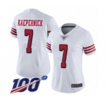 Women's San Francisco 49ers #7 Colin Kaepernick Limited White Rush Vapor Untouchable 100th Season Football Jersey