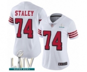 Women's San Francisco 49ers #74 Joe Staley Limited White Rush Vapor Untouchable Super Bowl LIV Bound Football Jersey