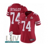 Women's San Francisco 49ers #74 Joe Staley Red Team Color Vapor Untouchable Limited Player Super Bowl LIV Bound Football Jersey