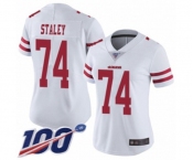 Women's San Francisco 49ers #74 Joe Staley White Vapor Untouchable Limited Player 100th Season Football Jersey