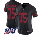 Women's San Francisco 49ers #75 Laken Tomlinson Black Vapor Untouchable Limited Player 100th Season Football Jersey