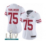 Women's San Francisco 49ers #75 Laken Tomlinson White Vapor Untouchable Limited Player Super Bowl LIV Bound Football Jersey