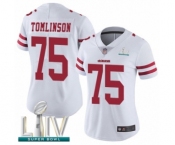 Women's San Francisco 49ers #75 Laken Tomlinson White Vapor Untouchable Limited Player Super Bowl LIV Bound Football Jersey