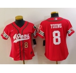 Women's San Francisco 49ers #8 Steve Young Red Mexico Cool Base Stitched Baseball Jerseys