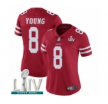 Women's San Francisco 49ers #8 Steve Young Red Team Color Vapor Untouchable Limited Player Super Bowl LIV Bound Football Jersey