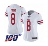 Women's San Francisco 49ers #8 Steve Young White Vapor Untouchable Limited Player 100th Season Football Jersey