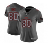 Women's San Francisco 49ers #80 Jerry Rice Limited Gray Static Fashion Football Jersey