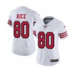 Women's San Francisco 49ers #80 Jerry Rice Limited White Rush Vapor Untouchable Football Jersey