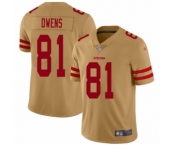 Women's San Francisco 49ers #81 Terrell Owens Limited Gold Inverted Legend Football Jersey