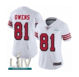 Women's San Francisco 49ers #81 Terrell Owens Limited White Rush Vapor Untouchable Super Bowl LIV Bound Football Jersey