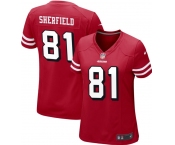 Women's San Francisco 49ers #81 Trent sherfield Red Retro Game Football Jersey