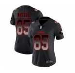 Women's San Francisco 49ers #85 George Kittle Limited Black Smoke Fashion Football Jersey