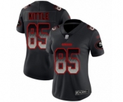 Women's San Francisco 49ers #85 George Kittle Limited Black Smoke Fashion Football Jersey