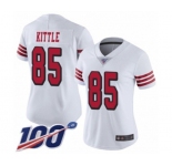 Women's San Francisco 49ers #85 George Kittle Limited White Rush Vapor Untouchable 100th Season Football Jersey