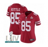 Women's San Francisco 49ers #85 George Kittle Red Team Color Vapor Untouchable Limited Player Super Bowl LIV Bound Football Jersey