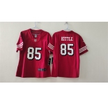 Women's San Francisco 49ers #85 George Kittle Red Vapor Alternate Football Stitched Jersey