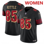 Women's San Francisco 49ers #85 George kittle Black 2025 F.U.S.E. “Rivalries” Vapor Limited Stitched Football Jersey