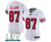 Women's San Francisco 49ers #87 Dwight Clark Limited White Rush Vapor Untouchable Super Bowl LIV Bound Football Jersey
