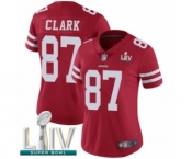 Women's San Francisco 49ers #87 Dwight Clark Red Team Color Vapor Untouchable Limited Player Super Bowl LIV Bound Football Jersey