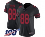 Women's San Francisco 49ers #88 Garrett Celek Black Vapor Untouchable Limited Player 100th Season Football Jersey