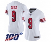 Women's San Francisco 49ers #9 Robbie Gould Limited White Rush Vapor Untouchable 100th Season Football Jersey