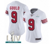 Women's San Francisco 49ers #9 Robbie Gould Limited White Rush Vapor Untouchable Super Bowl LIV Bound Football Jersey