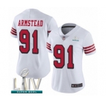 Women's San Francisco 49ers #91 Arik Armstead Limited White Rush Vapor Untouchable Super Bowl LIV Bound Football Jersey
