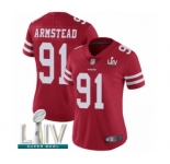 Women's San Francisco 49ers #91 Arik Armstead Red Team Color Vapor Untouchable Limited Player Super Bowl LIV Bound Football Jersey