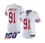 Women's San Francisco 49ers #91 Arik Armstead White Vapor Untouchable Limited Player 100th Season Football Jersey